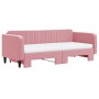 Sofá cama nido con colchón terciopelo rosa 90x200 cm de vidaXL, Camas y somieres - Ref: Foro24-3197090, Precio: 432,66 €, Des...