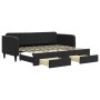 Sofá cama nido con cajones terciopelo negro 90x200 cm de vidaXL, Camas y somieres - Ref: Foro24-3197115, Precio: 344,37 €, De...