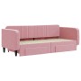 Sofá cama nido con cajones terciopelo rosa 90x200 cm de vidaXL, Camas y somieres - Ref: Foro24-3197114, Precio: 329,60 €, Des...