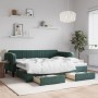 Trundle sofa bed with drawers dark green velvet 90x200 cm by vidaXL, Beds and slatted bases - Ref: Foro24-3197113, Price: 327...