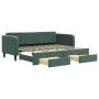 Trundle sofa bed with drawers dark green velvet 90x200 cm by vidaXL, Beds and slatted bases - Ref: Foro24-3197113, Price: 327...