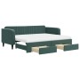 Trundle sofa bed with drawers dark green velvet 90x200 cm by vidaXL, Beds and slatted bases - Ref: Foro24-3197137, Price: 471...