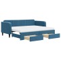 Sofá cama nido con cajones terciopelo azul 90x200 cm de vidaXL, Camas y somieres - Ref: Foro24-3197134, Precio: 477,30 €, Des...