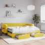 Sofá cama nido con cajones terciopelo amarillo 90x200 cm de vidaXL, Camas y somieres - Ref: Foro24-3197140, Precio: 527,89 €,...