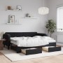 Trundle sofa bed with drawers black velvet 90x200 cm by vidaXL, Beds and slatted bases - Ref: Foro24-3197139, Price: 480,65 €...