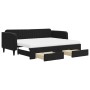 Trundle sofa bed with drawers black velvet 90x200 cm by vidaXL, Beds and slatted bases - Ref: Foro24-3197139, Price: 480,65 €...