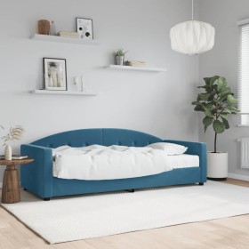 Sofa bed with blue velvet mattress 80x200 cm by vidaXL, Beds and slatted bases - Ref: Foro24-3197269, Price: 322,20 €, Discou...