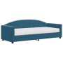 Sofa bed with blue velvet mattress 80x200 cm by vidaXL, Beds and slatted bases - Ref: Foro24-3197269, Price: 320,99 €, Discou...