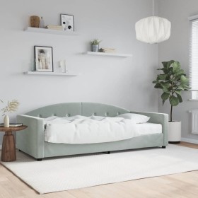 Sofá cama con colchón terciopelo gris claro 90x200 cm de vidaXL, Camas y somieres - Ref: Foro24-3197277, Precio: 343,99 €, De...