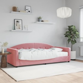 Schlafsofa mit rosa Samtmatratze 90x200 cm von vidaXL, Betten und Lattenroste - Ref: Foro24-3197280, Preis: 341,99 €, Rabatt: %