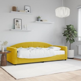 Sofa bed with yellow velvet mattress 80x200 cm by vidaXL, Beds and slatted bases - Ref: Foro24-3197275, Price: 321,99 €, Disc...