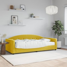 Sofa bed with yellow velvet mattress 90x200 cm by vidaXL, Beds and slatted bases - Ref: Foro24-3197282, Price: 336,73 €, Disc...