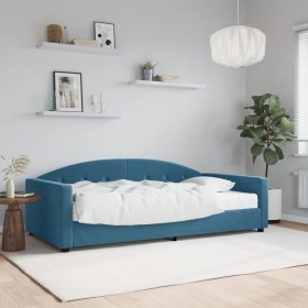 Sofa bed with blue velvet mattress 100x200 cm by vidaXL, Beds and slatted bases - Ref: Foro24-3197283, Price: 351,99 €, Disco...