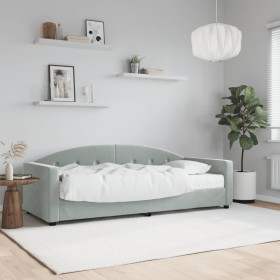 Sofá cama con colchón terciopelo gris claro 80x200 cm de vidaXL, Camas y somieres - Ref: Foro24-3197270, Precio: 321,99 €, De...