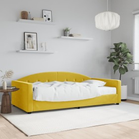 Sofa bed with yellow velvet mattress 100x200 cm by vidaXL, Beds and slatted bases - Ref: Foro24-3197289, Price: 357,99 €, Dis...