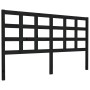 Solid black pine wood bed headboard 165.5x4x100 cm by vidaXL, Headboards and footboards - Ref: Foro24-817904, Price: 41,93 €,...