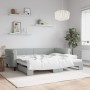 Light gray velvet trundle sofa bed 90x200 cm by vidaXL, Beds and slatted bases - Ref: Foro24-3197771, Price: 283,58 €, Discou...