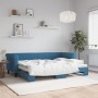 Blue velvet trundle sofa bed 80x200 cm by vidaXL, Beds and slatted bases - Ref: Foro24-3197763, Price: 283,41 €, Discount: %