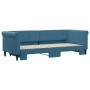 Blue velvet trundle sofa bed 80x200 cm by vidaXL, Beds and slatted bases - Ref: Foro24-3197763, Price: 289,99 €, Discount: %