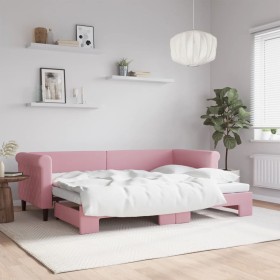 Sofá cama nido terciopelo rosa 80x200 cm de vidaXL, Camas y somieres - Ref: Foro24-3197767, Precio: 284,99 €, Descuento: %