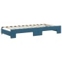 Blue velvet trundle sofa bed 90x200 cm by vidaXL, Beds and slatted bases - Ref: Foro24-3197770, Price: 278,40 €, Discount: %