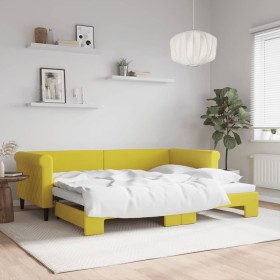 Sofá cama nido terciopelo amarillo 90x200 cm de vidaXL, Camas y somieres - Ref: Foro24-3197776, Precio: 303,99 €, Descuento: %