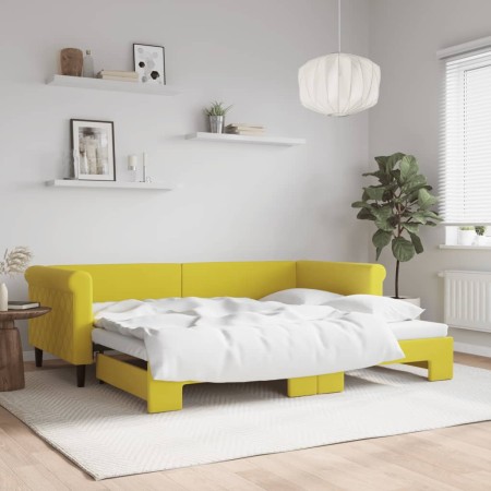 Sofá cama nido terciopelo amarillo 90x200 cm de vidaXL, Camas y somieres - Ref: Foro24-3197776, Precio: 303,29 €, Descuento: %