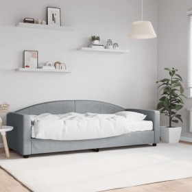 Sofa bed with light gray fabric mattress 80x200 cm by vidaXL, Beds and slatted bases - Ref: Foro24-3197165, Price: 327,72 €, ...