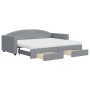 Sofá cama nido con cajones tela gris claro 90x200 cm de vidaXL, Camas y somieres - Ref: Foro24-3197242, Precio: 492,42 €, Des...