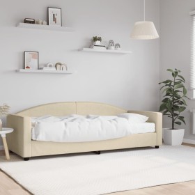 Sofa bed with cream fabric mattress 80x200 cm by vidaXL, Beds and slatted bases - Ref: Foro24-3197169, Price: 327,32 €, Disco...