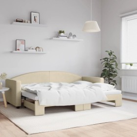 Sofá cama nido tela crema 80x200 cm de vidaXL, Camas y somieres - Ref: Foro24-3197187, Precio: 265,99 €, Descuento: %