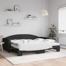 Trundle sofa bed with black fabric mattress 90x200 cm by vidaXL, Beds and slatted bases - Ref: Foro24-3197208, Price: 416,71 ...