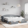 Trundle sofa bed with drawers light gray fabric 80x200 cm by vidaXL, Beds and slatted bases - Ref: Foro24-3197219, Price: 319...