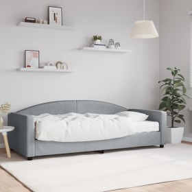 Sofa bed with light gray fabric mattress 90x200 cm by vidaXL, Beds and slatted bases - Ref: Foro24-3197170, Price: 352,36 €, ...