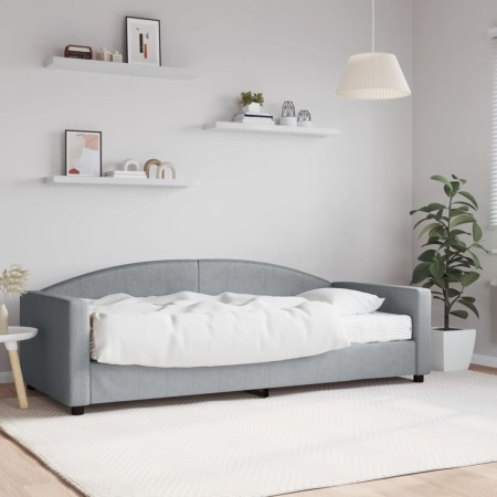 Sofa bed with light gray fabric mattress 90x200 cm by vidaXL, Beds and slatted bases - Ref: Foro24-3197170, Price: 317,49 €, ...