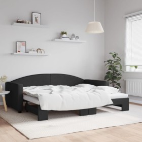 Sofá cama nido tela negro 90x200 cm de vidaXL, Camas y somieres - Ref: Foro24-3197190, Precio: 263,99 €, Descuento: %