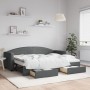 Trundle sofa bed with drawers dark gray fabric 80x200 cm by vidaXL, Beds and slatted bases - Ref: Foro24-3197220, Price: 326,...