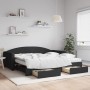 Trundle sofa bed with drawers black fabric 100x200 cm by vidaXL, Beds and slatted bases - Ref: Foro24-3197249, Price: 500,99 ...