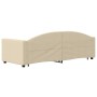 Trundle sofa bed with drawers cream fabric 80x200 cm by vidaXL, Beds and slatted bases - Ref: Foro24-3197223, Price: 318,75 €...