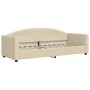 Trundle sofa bed with drawers cream fabric 80x200 cm by vidaXL, Beds and slatted bases - Ref: Foro24-3197223, Price: 318,75 €...