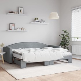 Trundle sofa bed with light gray fabric mattress 80x200 cm by vidaXL, Beds and slatted bases - Ref: Foro24-3197201, Price: 43...