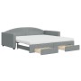 Sofá cama nido con cajones tela gris claro 100x200 cm de vidaXL, Camas y somieres - Ref: Foro24-3197247, Precio: 499,61 €, De...