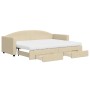 Sofá cama nido con cajones tela color crema 80x200 cm de vidaXL, Camas y somieres - Ref: Foro24-3197241, Precio: 473,55 €, De...