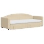 Trundle sofa bed with drawers cream fabric 80x200 cm by vidaXL, Beds and slatted bases - Ref: Foro24-3197241, Price: 473,55 €...