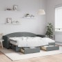 Sofá cama nido con cajones tela gris oscuro 80x200 cm de vidaXL, Camas y somieres - Ref: Foro24-3197238, Precio: 462,86 €, De...