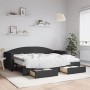 Trundle sofa bed with drawers black fabric 80x200 cm by vidaXL, Beds and slatted bases - Ref: Foro24-3197239, Price: 480,01 €...