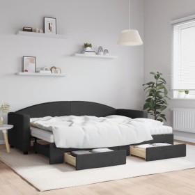 Sofá cama nido con cajones tela negro 80x200 cm de vidaXL, Camas y somieres - Ref: Foro24-3197239, Precio: 466,95 €, Descuent...