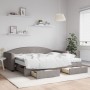 Sofá cama nido con cajones tela gris taupe 90x200 cm de vidaXL, Camas y somieres - Ref: Foro24-3197245, Precio: 497,52 €, Des...