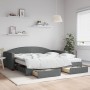 Trundle sofa bed with drawers dark gray fabric 100x200 cm by vidaXL, Beds and slatted bases - Ref: Foro24-3197248, Price: 493...