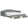 Sofá cama nido con cajones tela gris oscuro 100x200 cm de vidaXL, Camas y somieres - Ref: Foro24-3197248, Precio: 493,32 €, D...